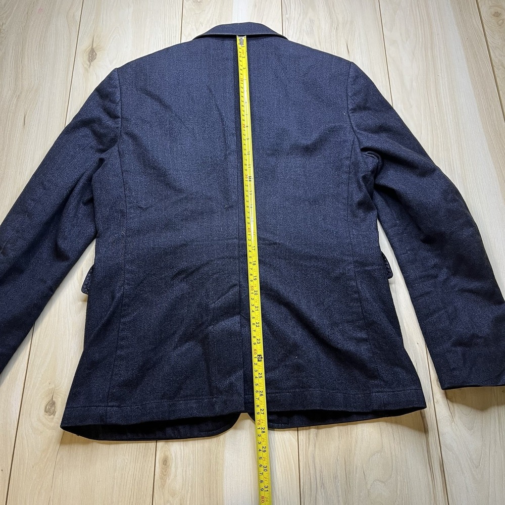Boden Unlined 100% cotton Sports Coat Blazer 2 Button Navy Blue Womens Size 38R - Picture 15 of 16